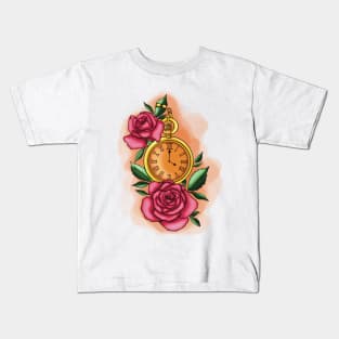 Clock under its rosebushes Kids T-Shirt